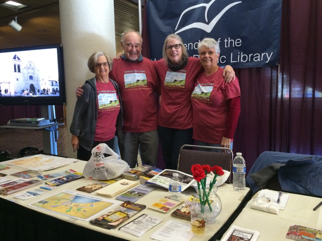 Friends staffing the Big Sur International Marathon Information Booth